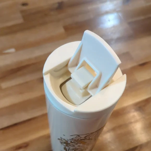 Starbucks Walt Disney World Cream and Gold Water Bottle with Whimsical Design - Picture 9 of 12